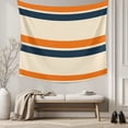 thumbnail image 5 of Orange Blue Stripe Tapestry for Bedroom Wall Hanging Tapestry, Minimalist Farmhouse Stripes Ceiling Backdrop Tapestries Poster Blanket Wall Decor for Teens Room Living Room Dorm 55" x 73", 5 of 8