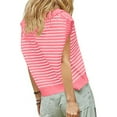thumbnail image 5 of BLVB Summer Sweaters for Women V Neck Cap Sleeve Tops Sleeveless Striped Shirts Spring Clothes S-Xl, 5 of 6