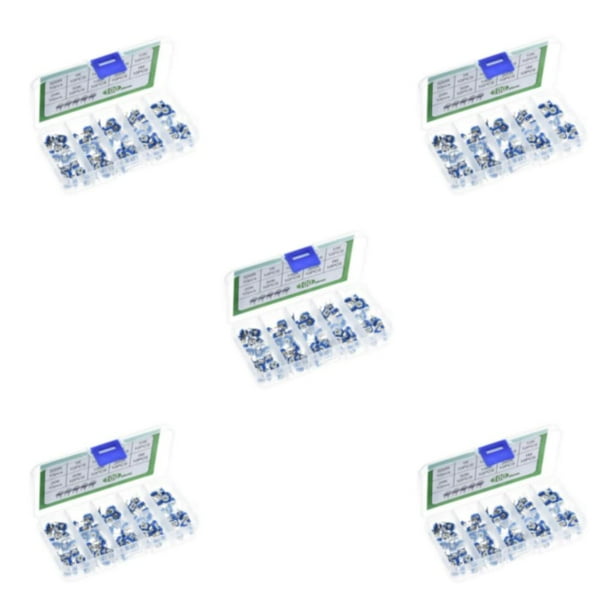 Seitruly Kit de resistencia ajustable azul y blanco de 100 cajas de cartón y kit de caja de resistencia de accesorio fácil de electrónica Type2 NO2