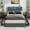 Dark Gray027, variant on Tydimor Queen Bed Frame with Headboard & Bookcase Storage Shelf, Rattan Beds with Charging Station and LED Lights, No Box Spring Needed