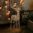 thumbnail image 6 of Alpine Corporation 24"L x 10"W x 49"H Standing Rattan Reindeer Decoration with White Halogen Lights, 6 of 12