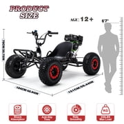Vakiorn Go Kart 212CC 4 Stroke Engine Steel Tubular Frame 7 inch Tires Hydraulic Rear Disc Brake 30MPH for Ages 12+