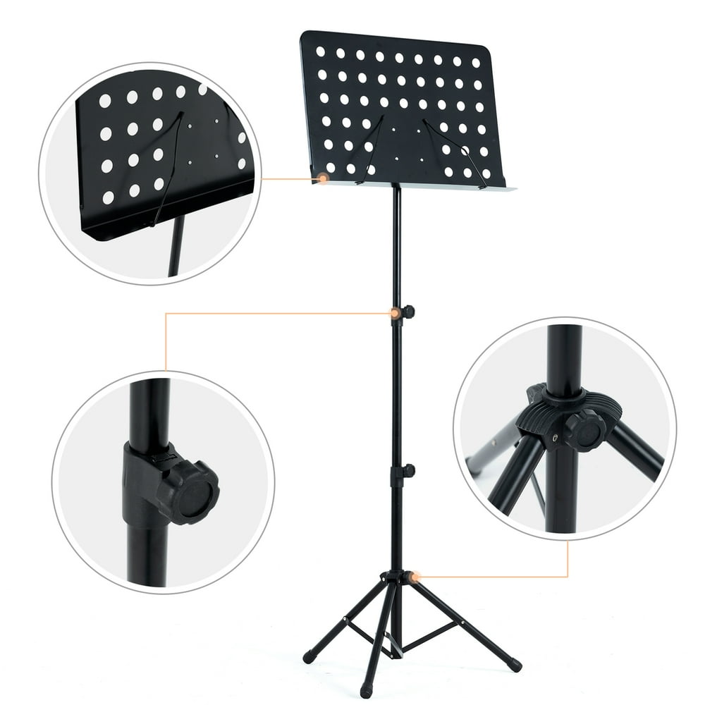 LAGRIMA Foldable Folding Music Stand, Height & Angle Adjustable