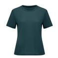 thumbnail image 4 of Cqxid525 Womens Tops Women's T Shirts Short Sleeve Color Block/Solid Tops Casual Summer Tees, 4 of 5