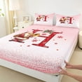 thumbnail image 2 of Manfei Girly Pink Christmas Full Size Sheets for Kids, Cartoon Monogrammed H Bed Sheets, Kawaii Santa Claus Sheet Sets, Breathable Home Decor, 4-Piece, 2 of 6