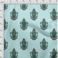 thumbnail image 3 of oneOone Cotton Flex Baby Blue Fabric Leaves & Paisley Block Dress Material Fabric Print Fabric By The Yard 40 Inch Wide, 3 of 4