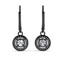 thumbnail image 5 of Cate & Chloe Juliana 18k Black Rhodium Plated Halo Drop Earrings with Simulated Diamond for Women, 5 of 9