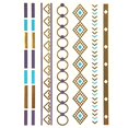thumbnail image 2 of Wrapables Large Metallic Gold and Silver Temporary Tattoo Stickers, For Fun Bands, 2 of 4