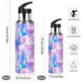 thumbnail image 2 of Yayeee 20oz Insulated Water Bottle Double Wall Stainless Steel with Flip Straw Lid, Pastel Pink Marble Pattern, 2 of 7
