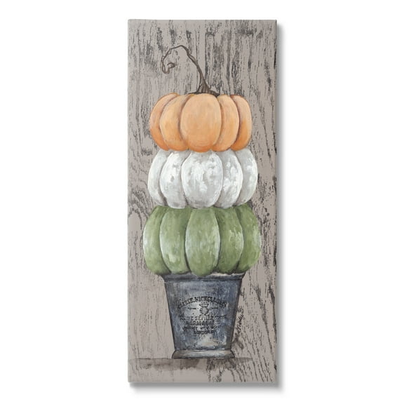 Stupell Industries Rustic Pumpkin Gourd Harvest Produce Grain Pattern Canvas Wall Art, 17 x 40, Design by Julie Norkus