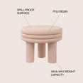thumbnail image 6 of Rashida 17.75" Contemporary Minimalist Curvy High Accent Table , Pink Frosted, 6 of 8
