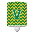 thumbnail image 1 of Carolines Treasures CJ1059-VCNL Letter V Chevron Green & Gold Ceramic Night Light, 1 of 1