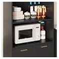 thumbnail image 6 of Kitchen Pantry Cabinet, 71" Tall Cupboard Pantry Cabinet with Doors and Adjustable Shelves, Freestanding Utility Storage Cabinet with Open Countertop, Pantry Cabinets for Kitchen, Dining Room Black, 6 of 9