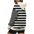 thumbnail image 6 of Giftesty Women's Three Styles Hooded Drop Shoulder Stripe Color Block Gradient Loose Fit Long Sleeve Soft Stylish Casual Sweatshirt Top for Daily Wear, 6 of 7