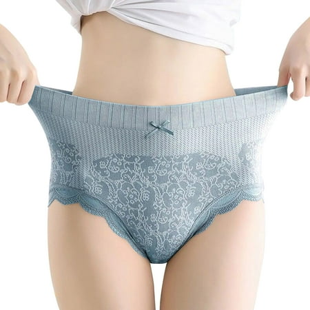 

Sngxgn Cotton Briefs For Women Women Cotton Underwear High Waist Tummy Control Panties Ladies Panty Plus Size Briefs Blue M