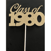 100PC Class of 1980 Cake or Centerpiece Topper Pick for 40th Class Reunions, Parties Variety of Colors 80s