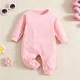 thumbnail image 4 of YDFCWXW Unisex Baby Romper Long Sleeve 100% Cotton Baby Clothes, Baby Footless Jumpsuit for Infant Boys Girls (Pink, 6-12Months), 4 of 7