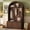 Walnut, variant on Farmhouse Fabric Arched Top Hall Tree with 5 Metal Hooks, All-in-One Mudroom Furniture with Adjustable Shelves, Mid-Century Fluted Door Entryway Bench with Wood Grain Finish for Hallway, Natural