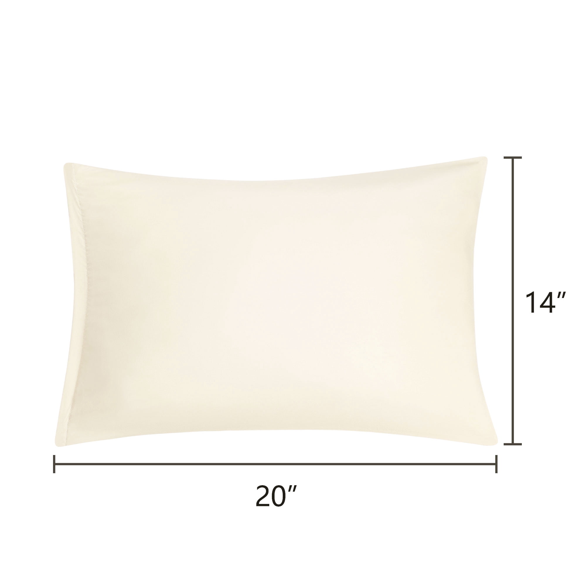 Unique Bargains 2-Piece 1800D Microfiber Solid Pillowcases Cream Travel