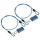 thumbnail image 1 of Cable de acero de seguridad con candado de combinación de 4 dígitos, 2 juegos de 1.6 pies de cuerda de seguridad recubierta, candado de doble lazo, azul, 1 of 7