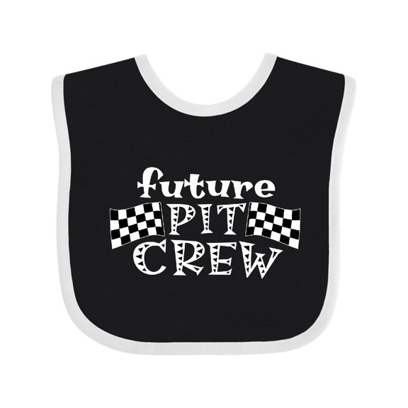 Inktastic Future Pit Crew Racing Flags Boys or Girls Baby Bib