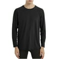 thumbnail image 2 of FAIWAD Mens Casual Plain Shirts Crew Neck Long Sleeve Lightweight Athletic Tops Quick Dry Workout Running Tees, 2 of 4