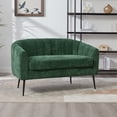 thumbnail image 2 of Small Loveseat, 50.2" Wide Upholstered Chenille Accent Couch, Modern Glam Tufted 2-Seater Sofa for Small Spaces, Studio Apartment, Dorm, Office, Living Room, Bedroom, with Metal Legs, Green, 2 of 10