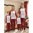 thumbnail image 3 of Family Matching Pajamas Sets Christmas Letters Printed Long Sleeve Tops with Plaid Pants 2Pcs Family Sleepwear, 3 of 9