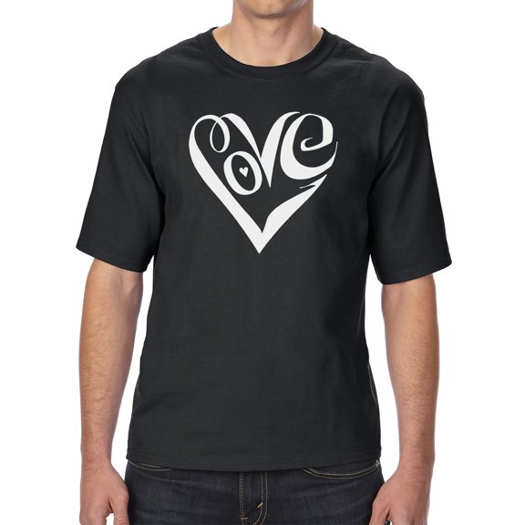 Men's Tall and Long Word Art T-shirt - Script Love Heart