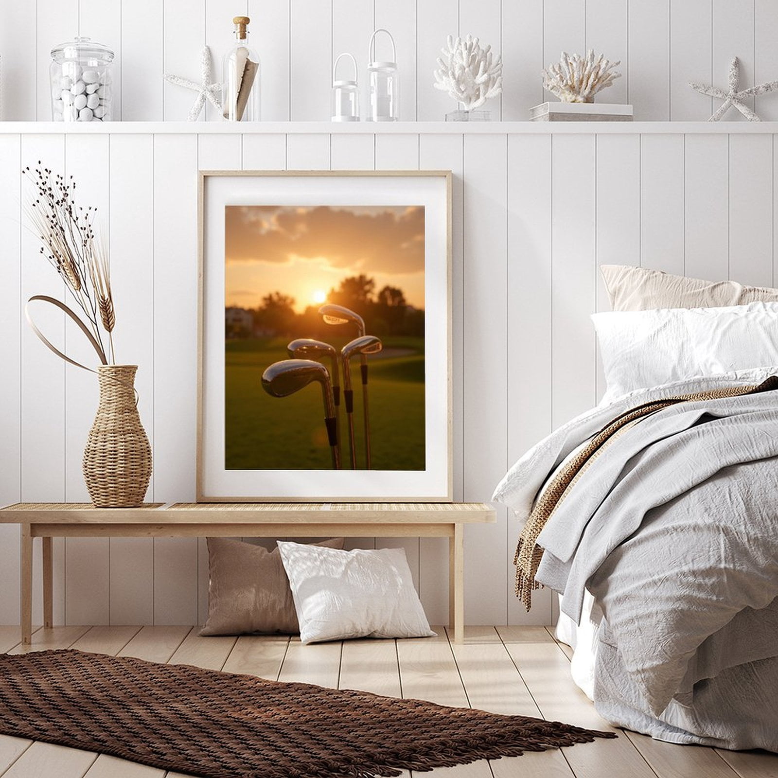 Diamond Art Kit for Adults, Golf Clubs Sunset Landscape Diamond Painting for Adults Beginners, 5D DIY Diamond Art Painting Kits, Colorful Diamond Painting Craft for Home Decor 12x16