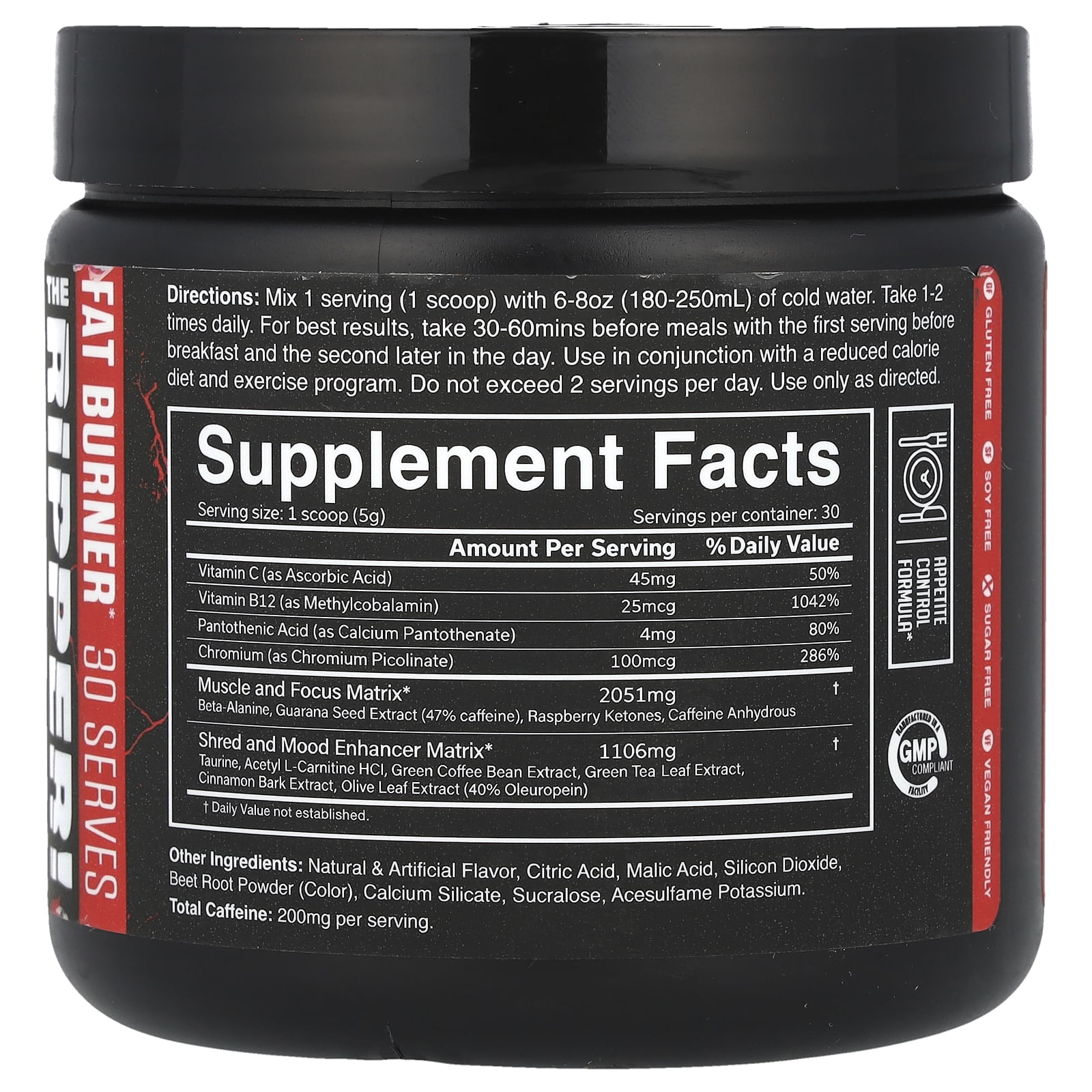 JNX Sports® The Ripper! Fat Burner Weight Loss Formula Men & Women Strawberry Shred 30 Serves