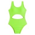 thumbnail image 2 of Kiijoy Girls One-Piece Swimsuit Cutout Solid Color Beach Bathing Suit, Sizes 7-12, 2 of 7
