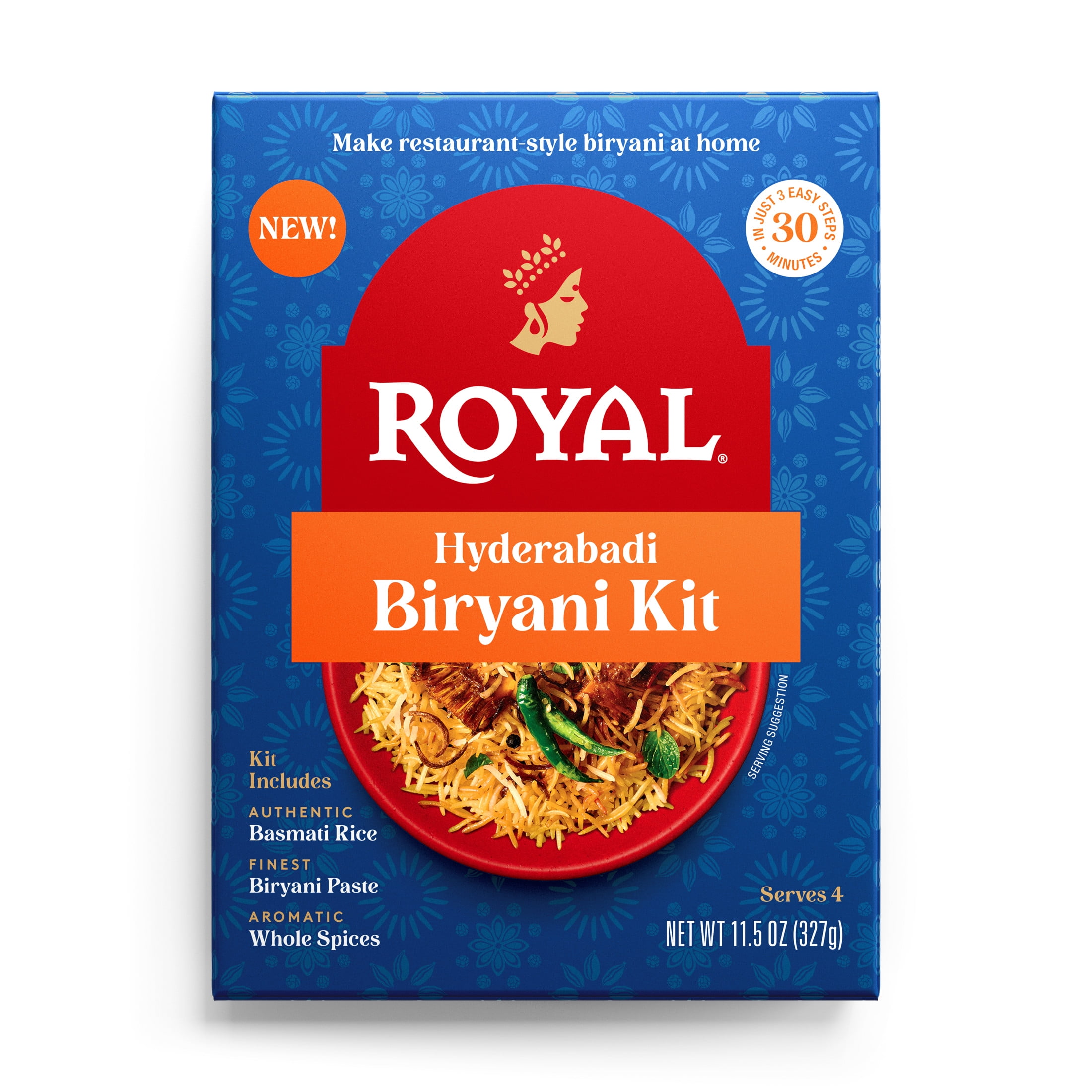 (2 pack) Royal Hyderabadi Biryani Kit with Basmati Rice— Authentic Recipe is Ready in 30 Minutes. The Shelf-Stable Kit Serves 4.