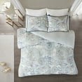 thumbnail image 6 of Madison Park Isla Full/Queen 3 Piece Cotton Floral Printed Reversible Duvet Cover Set Blue, 6 of 7
