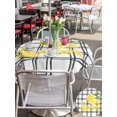 thumbnail image 5 of Outdoor Tablecloth with Umbrella Hole for Patio/Picnic/Party/Camping, Summer Lemon Watercolor Waterproof Table Cloth Round Cover Washable, Geometric Black Line Plaid (Dia 60"), 5 of 8