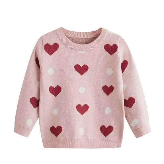 Kaemgyyd Toddler Baby Girl Sweaters Soft Cozy Long Sleeve Crewneck Warm Pullover Fashion Print Knit Tops Fall Winter Clothes 3-7 Y