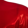 thumbnail image 5 of LNWUY Mens Solid Fashion Shirts Tunic Tops Metallic Shiny Wet Look T-Shirt Patent Leather Hip Hop Nightclub Party Blouse Red L, 5 of 8