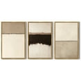 thumbnail image 5 of SHENIFY Large 24x36in3pcs Natural Framed Abstract Wall Art Minimalist Beige Gray Pastel Watercolor Decor Artwork Prints Rustic Living Room Bedroom, 5 of 8