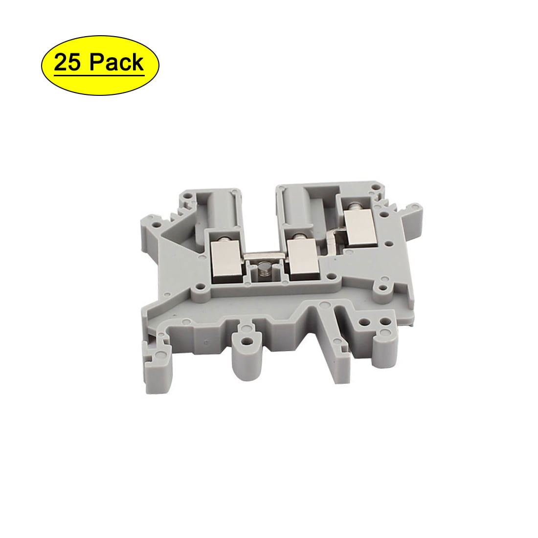 uxcell 10Pcs MBKKB2.5 DIN Rail Mount Double-Level Terminal Block 500V 2.5mm2 Cable Gray
