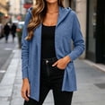 thumbnail image 2 of Meichang Lightweight Cardigans for Women Hooded Long Sleeve Open Front Cardigan Fall Soft Thin Cardigan with Pockets Blue XL, 2 of 8
