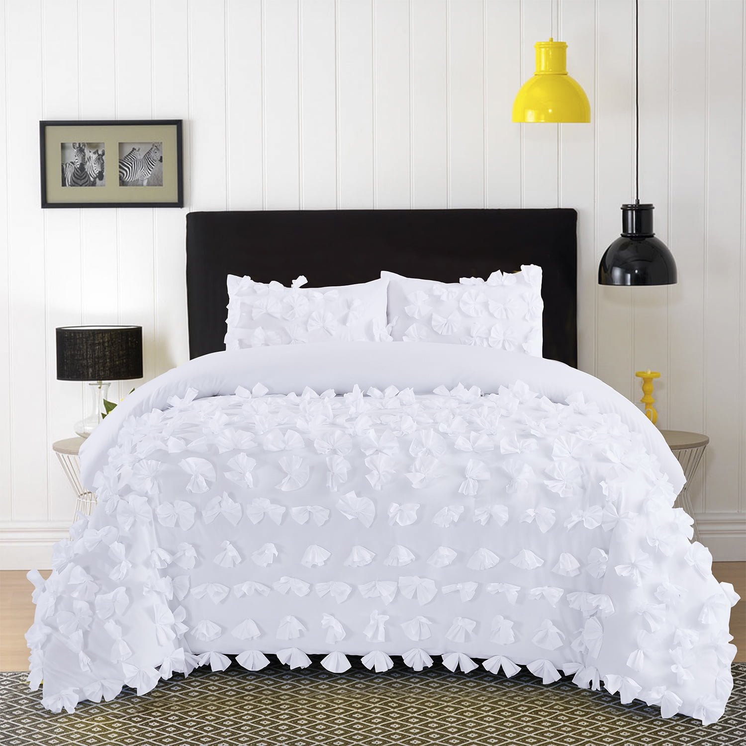 Details about   Solid Blue Crinkled Velvet 7 pc Comforter Set Queen King Glam Elegant Bedding 