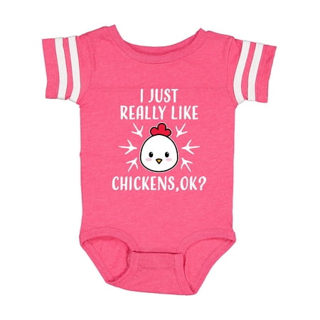 

Inktastic I Just Really Like Chickens Ok Gift Baby Boy or Baby Girl Bodysuit