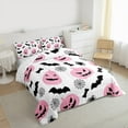 thumbnail image 3 of Manfei Cartoon Pink Pumpkin Bedding Comforter Set, Gothic Halloween Bat Animal Twin Comforter Sets, Kid Child Teen Reversible Bedding Set, Ultra Soft Home Decor, 2pcs, 3 of 8