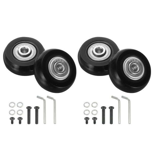 Juego de 2 Ruedas de Reemplazo para Equipaje Uxcell 51 x 24 mm/2" x 0.9" Ruedas de Rodillo de Goma con Rodamientos