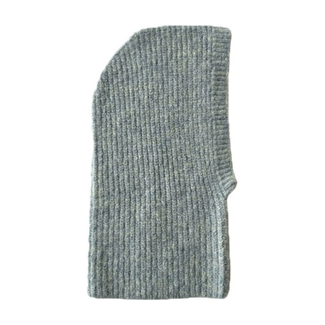 Womens Balaclava,Casual Classic Knitted Solid Color Ribbed Knit Hooded Pull On,Balaclava for Women