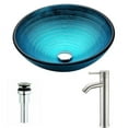 thumbnail image 2 of Anzzi LSAZ045-041 Enti Series Deco-Glass Vessel Sink in Lustrous Blue with Fann Faucet in Chrome, 2 of 2