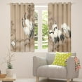 thumbnail image 5 of Brown 30%-50% Blackout Curtains White Crane Curtains, Wild Bird Animal Curtains & Drapes Natural Themed Black Out Curtains, Trees Branches Window Curtains Botanical Plants Home Decoratives, 5 of 6