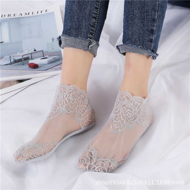 Calcetines de encaje para mujer, calcetines náuticos, calcetines cortos para mujer, calcetines de boca baja para mujer, calcetines de encaje de estilo japonés, calcetines náuticos, calcetines