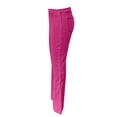 thumbnail image 7 of Women's Mid Waist Flared Jeans, High Rise Retro Vintage Distressed Bootcut Denim Pants, Stretch Elastic Waist Skinny Fit Casual Streetwear Jeans for Daily Wear Hot Pink XL, 7 of 7
