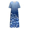 thumbnail image 5 of Cmfcve Women's Summer Long Dresses Floral Printed Beach Vacation Dress Short Sleeve V-Neck Flowing Dress, 5 of 5